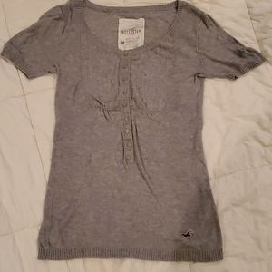 Women's gray Hollister short sleeve sweater size M